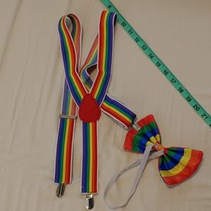 Rainbow Suspenders and Bow Tie